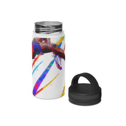 "Dynamic Artistry of a Champion Athlete" - Go Plus Stainless Steel Water Bottle, Handle Lid