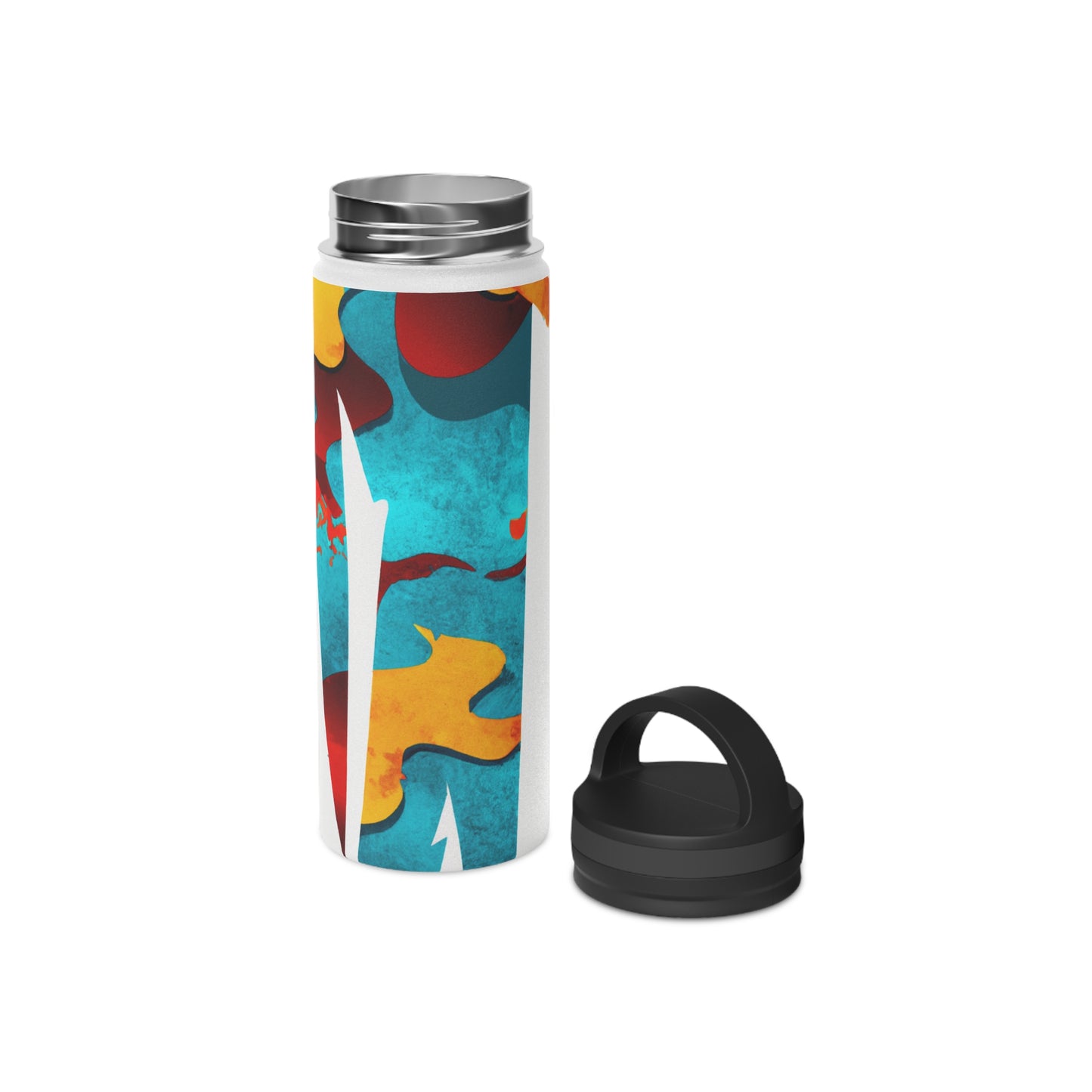 Celebrate the Sport: A Vibrant Artwork of Energy & Passion - Go Plus Stainless Steel Water Bottle, Handle Lid