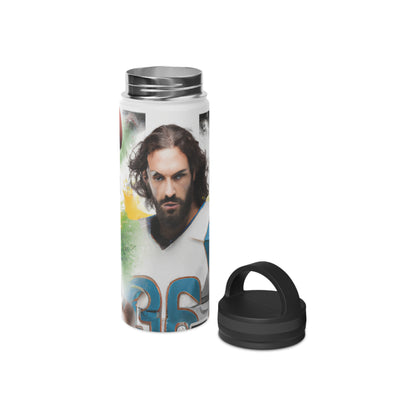 "Sports Spectacle: Photographic Graphics Masterpiece" - Go Plus Stainless Steel Water Bottle, Handle Lid