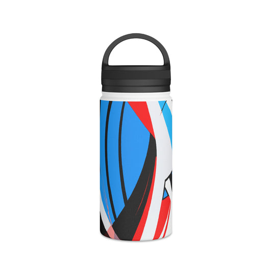 "Dynamism in Motion: A Sport Art Rendition" - Go Plus Stainless Steel Water Bottle, Handle Lid