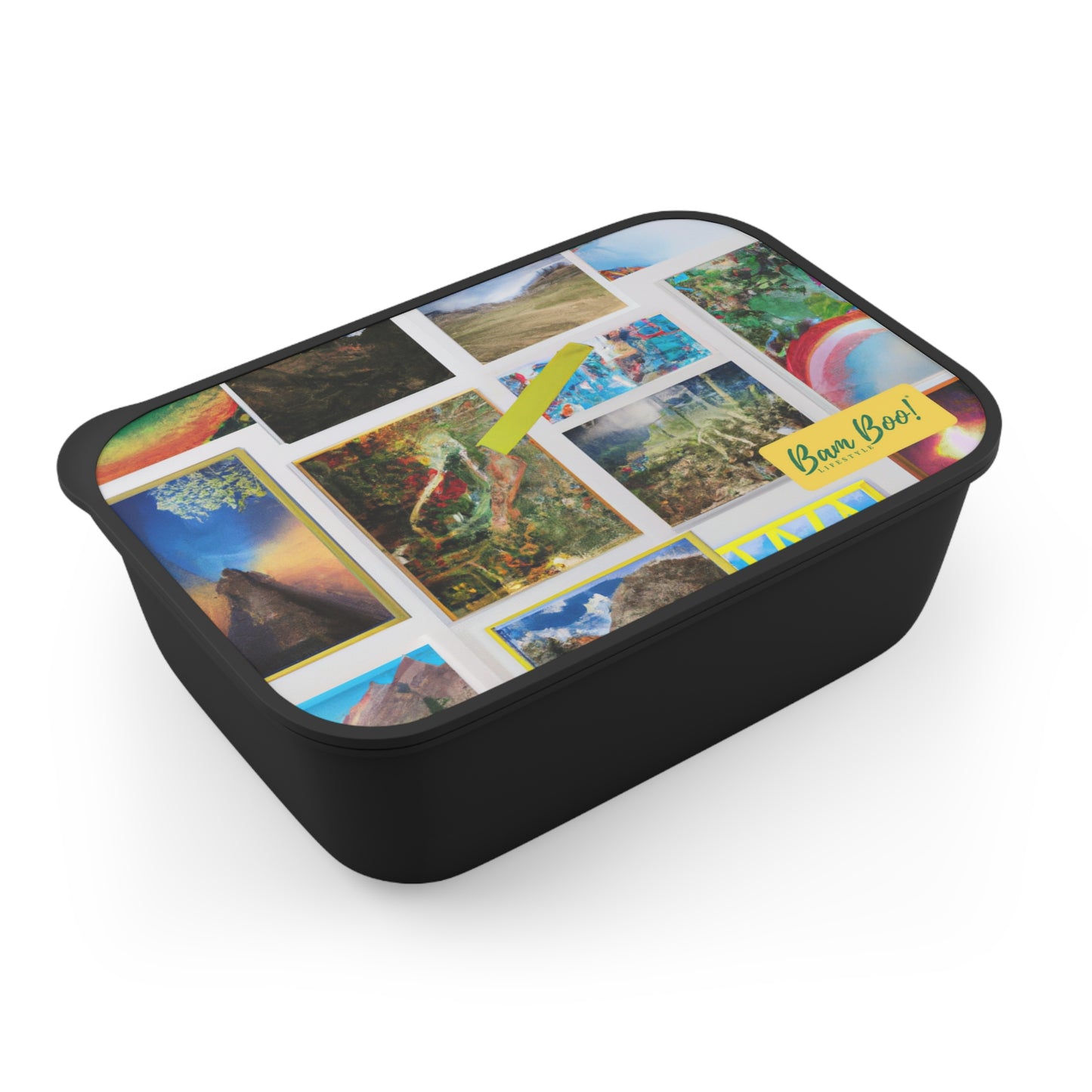 "My Self-Portrait Collage" - Bam Boo! Lifestyle Eco-friendly PLA Bento Box with Band and Utensils