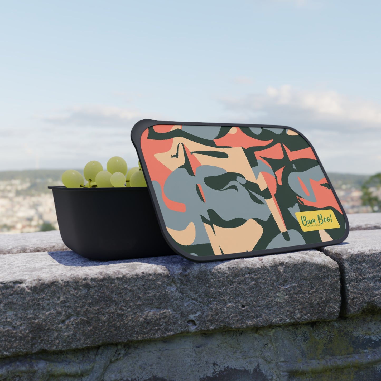 "A Rainbow Symphony of Shapes" - Bam Boo! Lifestyle Eco-friendly PLA Bento Box with Band and Utensils