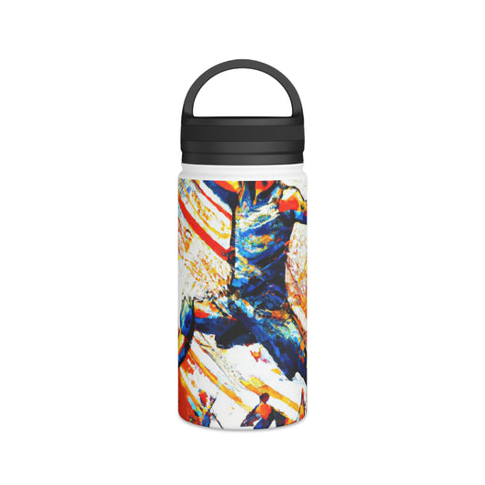 Euphoric Energy: A Sports Moment Captured in Art - Go Plus Stainless Steel Water Bottle, Handle Lid
