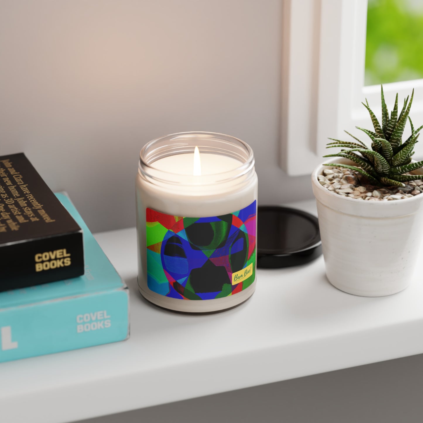 "Boldly Harmonized: A Colorful Geometric Expression of Beauty" - Bam Boo! Lifestyle Eco-friendly Soy Candle