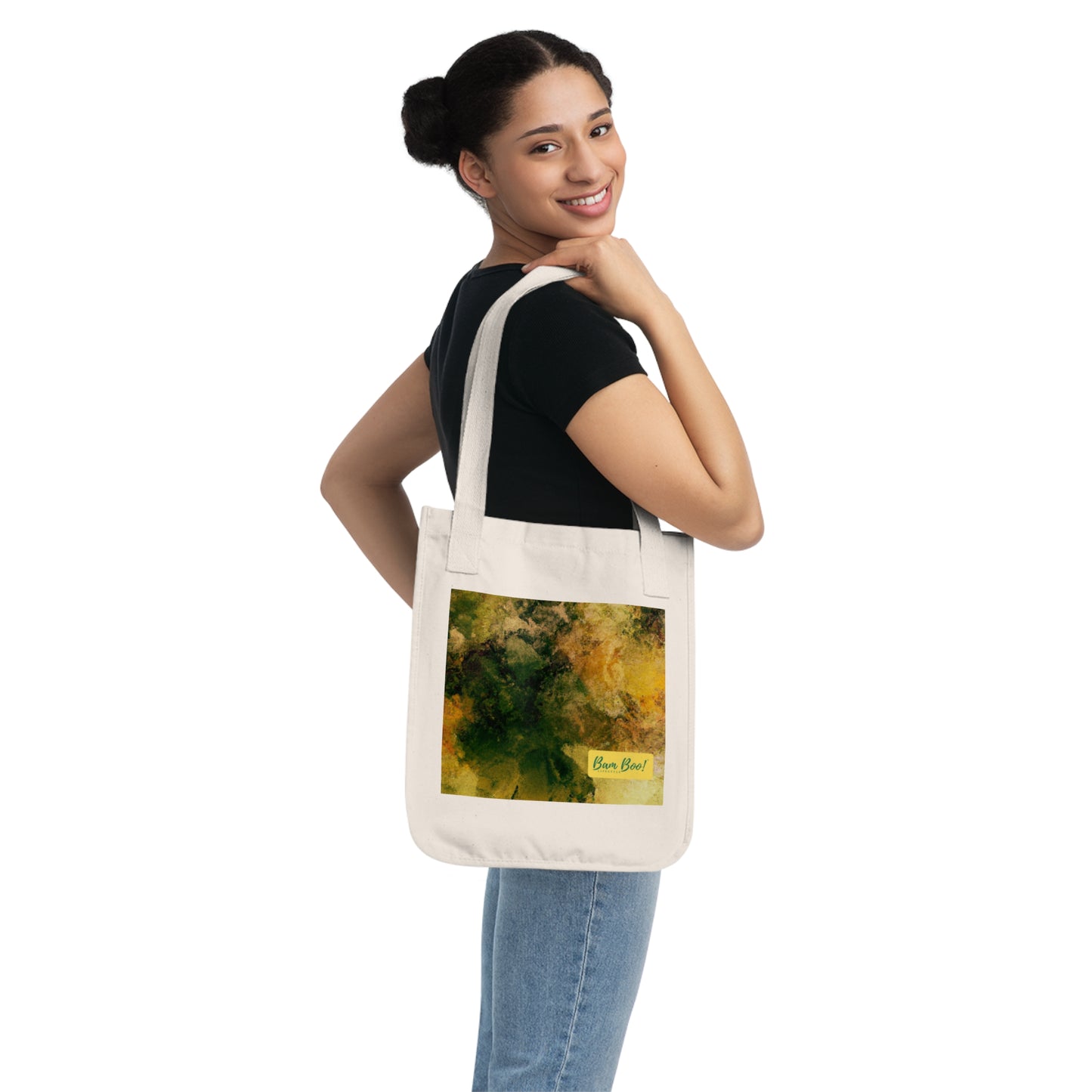 “Nature in Harmony: A Harmonic Abstract Artpiece.” - Bam Boo! Lifestyle Eco-friendly Tote Bag