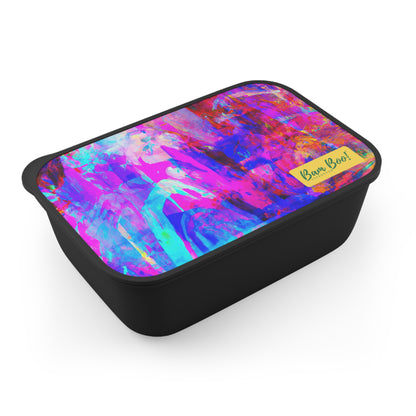 "Abstract Expressionism: Exploring Color and Texture" - Bam Boo! Lifestyle Eco-friendly PLA Bento Box with Band and Utensils
