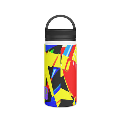 Dynamic Vibrance: A Sports Artpiece Celebrating Athletics and Movement. - Go Plus Stainless Steel Water Bottle, Handle Lid