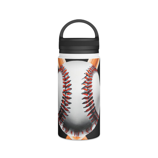 "Celebrating the Heart of a Sport: An Abstract and Photo-Realistic Fusion" - Go Plus Stainless Steel Water Bottle, Handle Lid