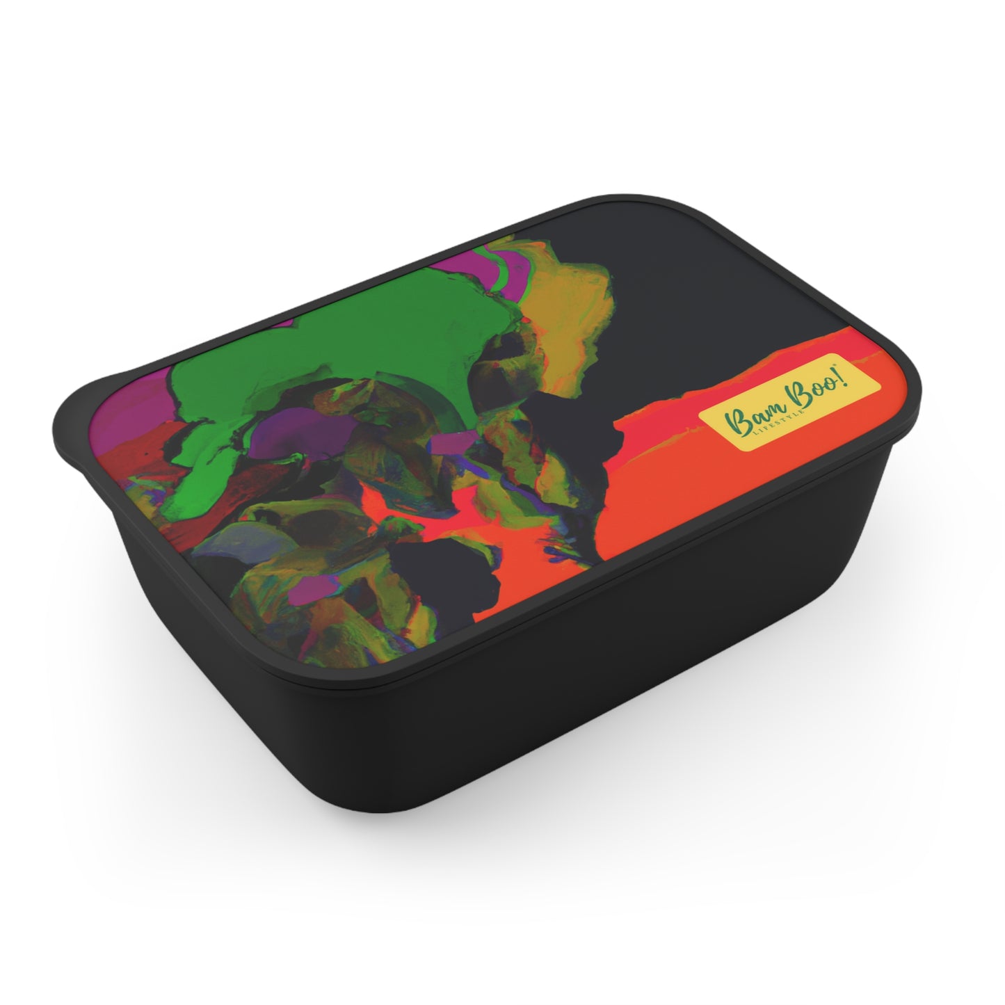 "Multilayered Palette: A Colorful Exploration of Textural Contrast" - Bam Boo! Lifestyle Eco-friendly PLA Bento Box with Band and Utensils