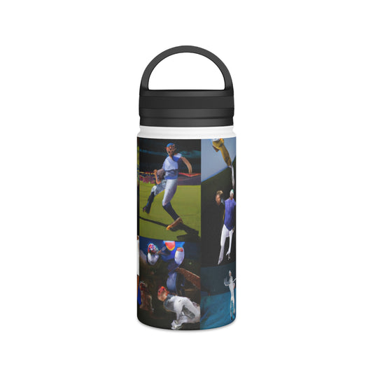 "Power of the Game: An Athlete Collage" - Go Plus Stainless Steel Water Bottle, Handle Lid