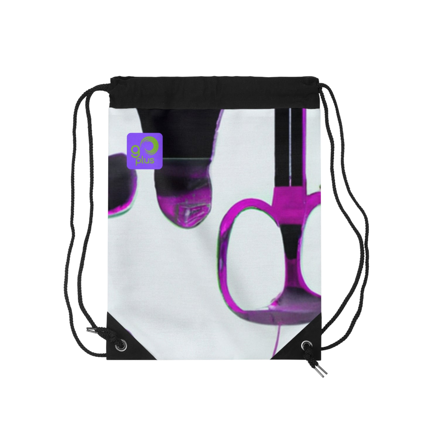 "Sports in Motion: Exploring the Colors and Shapes of Motivation" - Go Plus Drawstring Bag