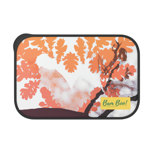 A Splash of Nature's Splendor - Bam Boo! Lifestyle Eco-friendly PLA Bento Box with Band and Utensils