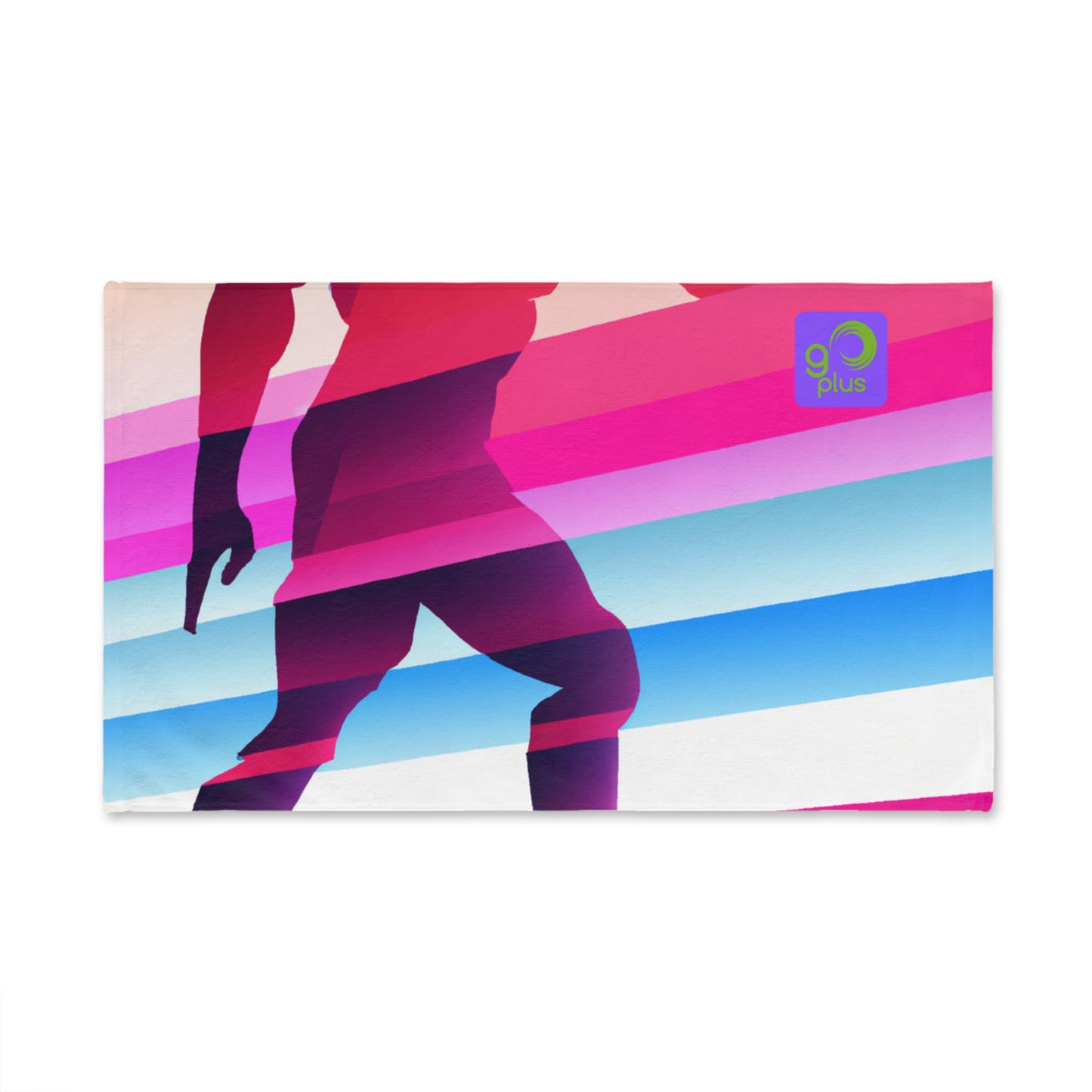 "The Athlete in Motion: A Colorful Geometric Masterpiece" - Go Plus Hand towel