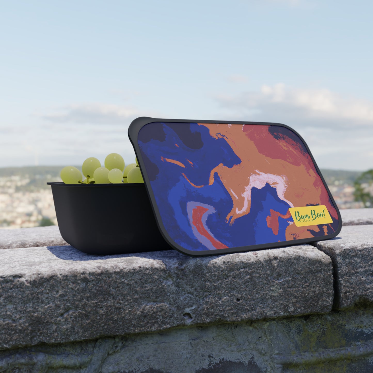 "The Mood Spectrum: Abstract Art For Emotional Expression" - Bam Boo! Lifestyle Eco-friendly PLA Bento Box with Band and Utensils
