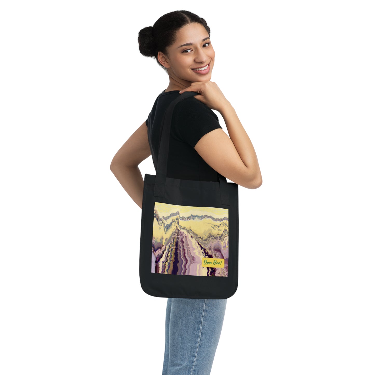 "Abstract Universe: A Creative Exploration of Color, Shape, and Texture." - Bam Boo! Lifestyle Eco-friendly Tote Bag