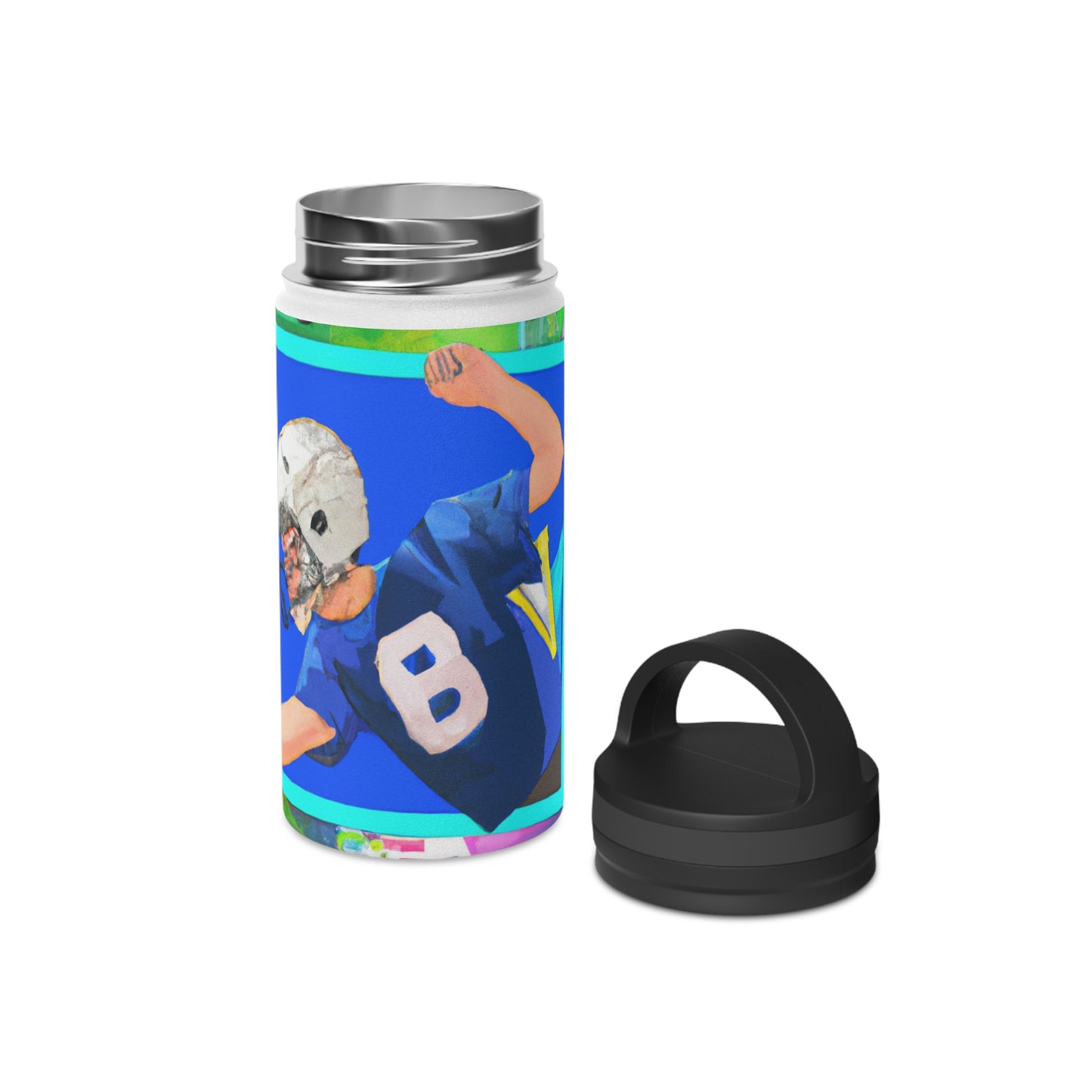 Sports Spectacle: Assembling Artistry Through Sports Images - Go Plus Stainless Steel Water Bottle, Handle Lid