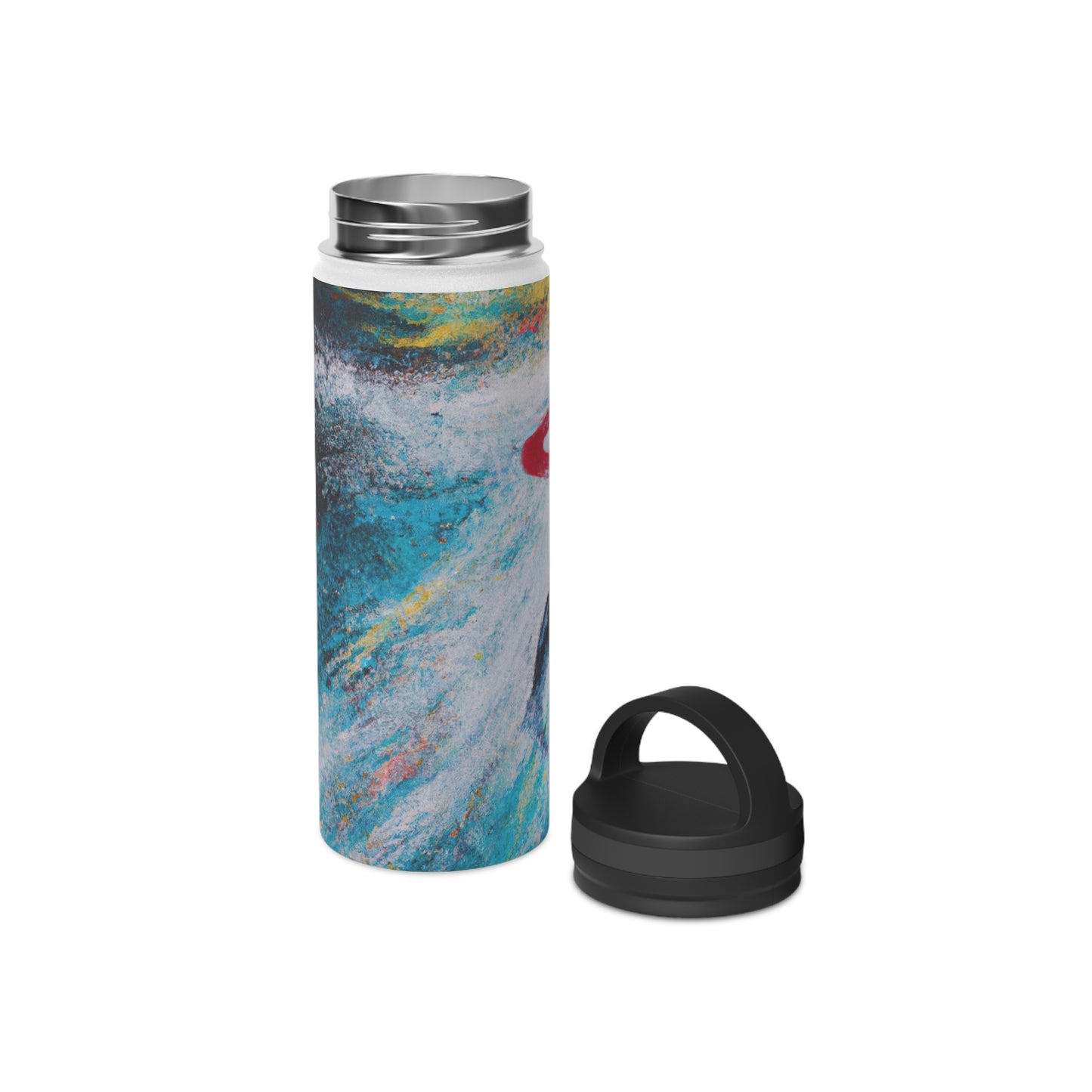 "Athletic Expression in Color" - Go Plus Stainless Steel Water Bottle, Handle Lid