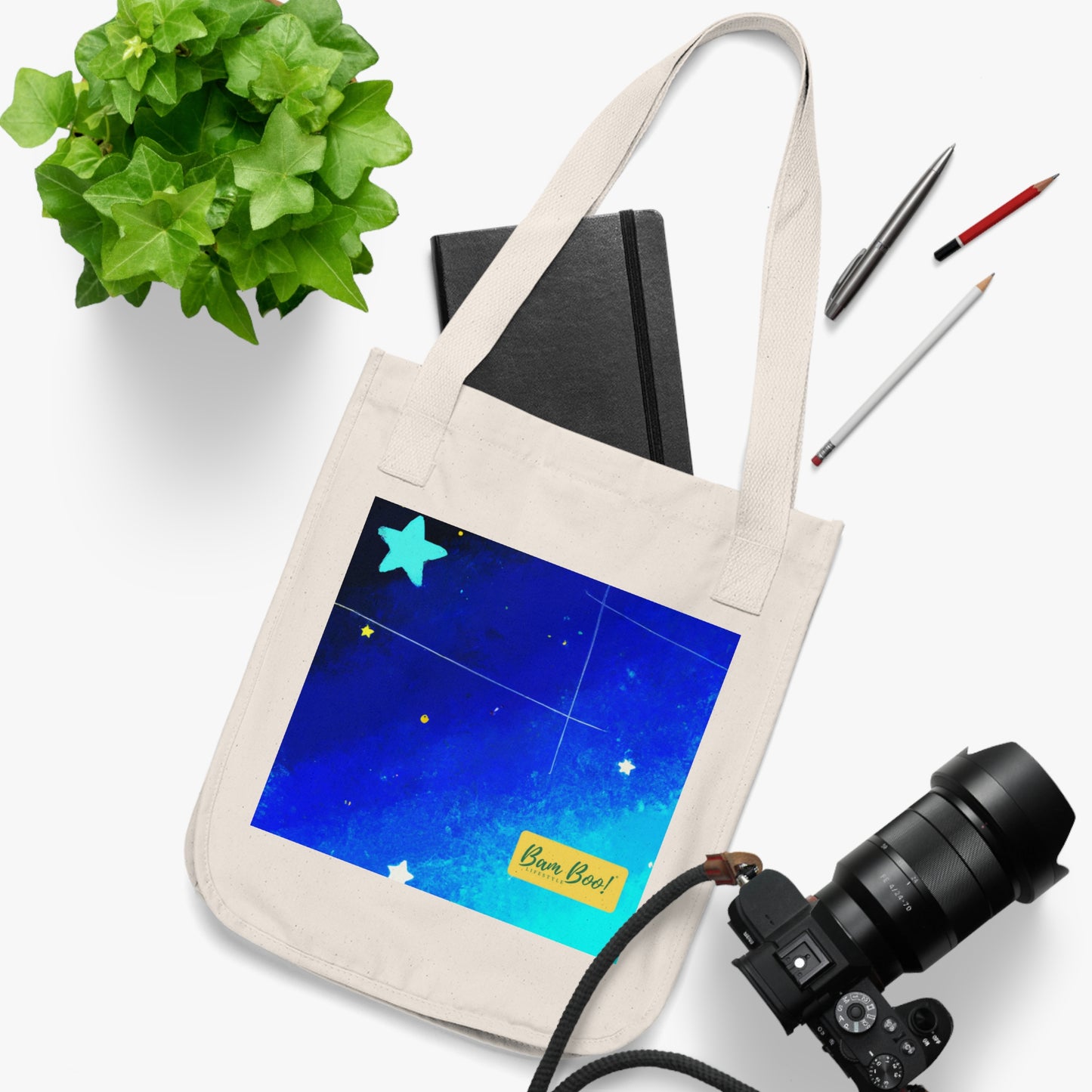 "Capturing the Stars in Abstract Night Sky Art" - Bam Boo! Lifestyle Eco-friendly Tote Bag