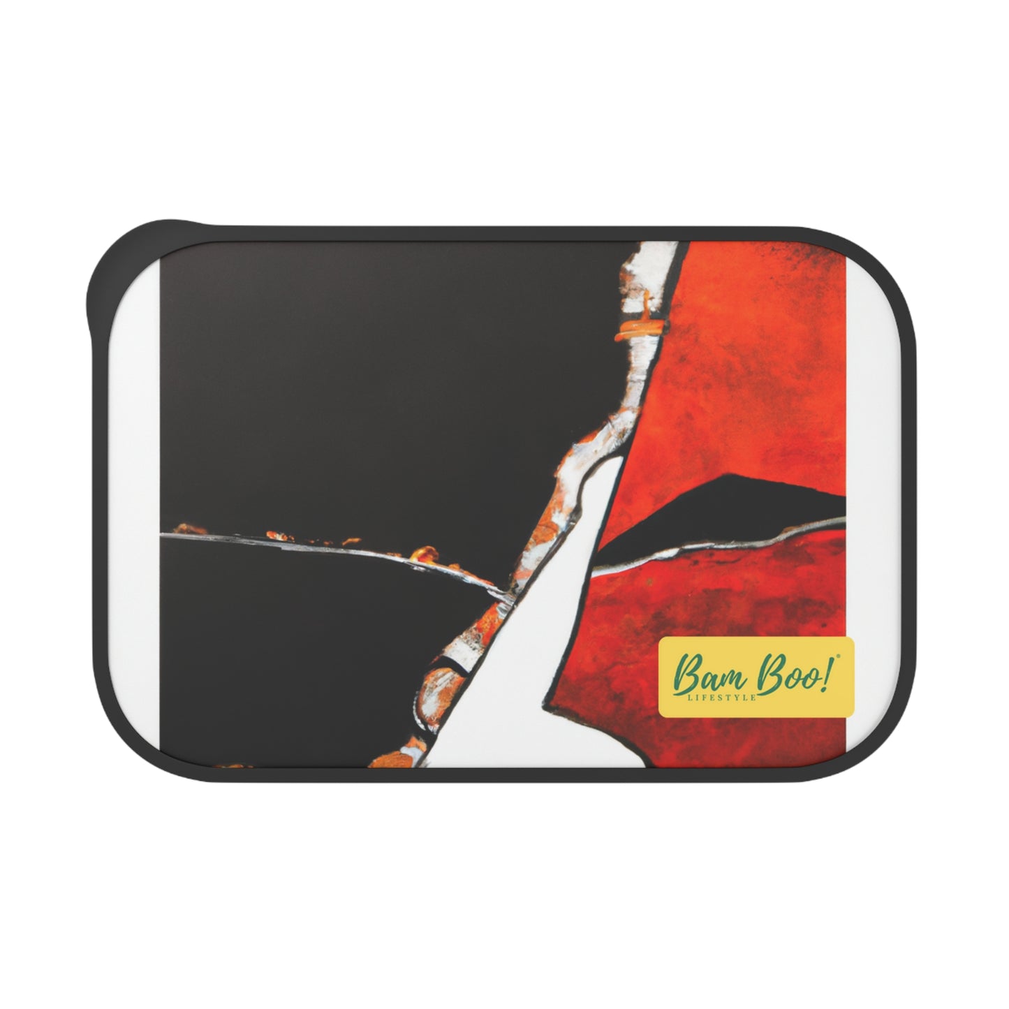 "Mixed Media Mosaic: Exploring Art with a Modern Twist" - Bam Boo! Lifestyle Eco-friendly PLA Bento Box with Band and Utensils