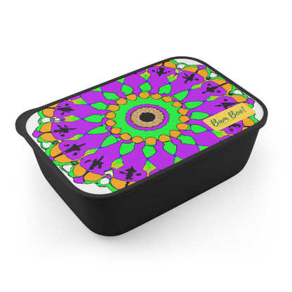 "Explorations of the Inner Mandala" - Bam Boo! Lifestyle Eco-friendly PLA Bento Box with Band and Utensils