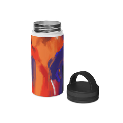 "Capturing the Game: A Vibrant Sports Artwork" - Go Plus Stainless Steel Water Bottle, Handle Lid