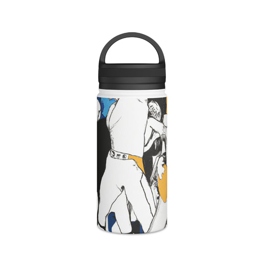 "Celebrating the Joy of Sports: A Vibrant Artwork Expressing the Energy of the Game" - Go Plus Stainless Steel Water Bottle, Handle Lid