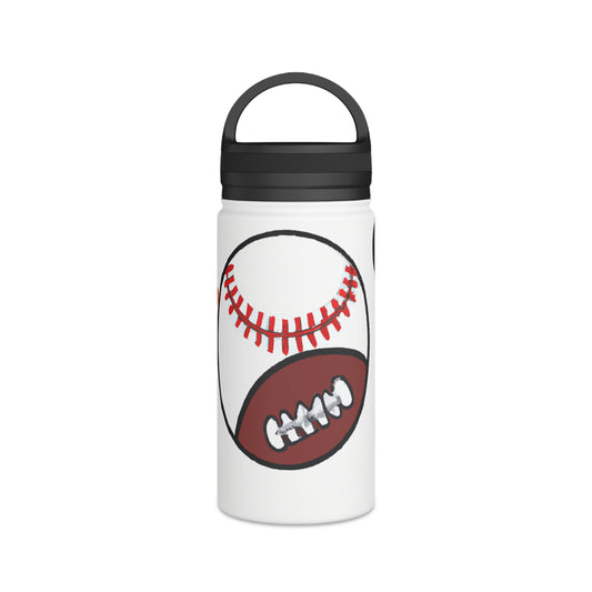 "Synergistic Sports Art: Amplifying the Game Through Art and Technology" - Go Plus Stainless Steel Water Bottle, Handle Lid