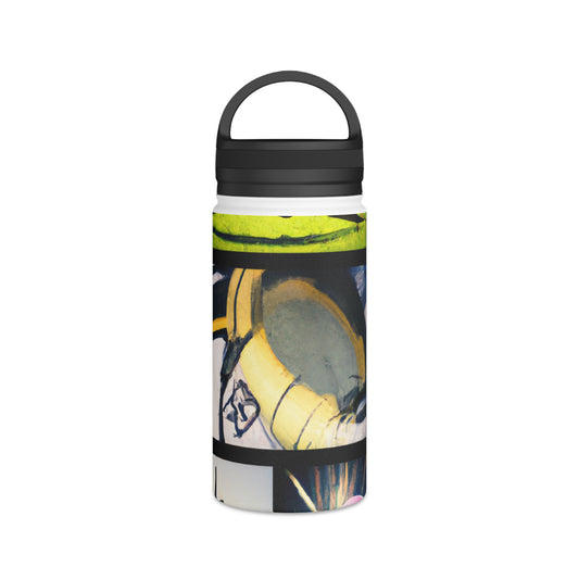 "Dynamic Action Collage: Capturing the Excitement of Your Favorite Sport" - Go Plus Stainless Steel Water Bottle, Handle Lid