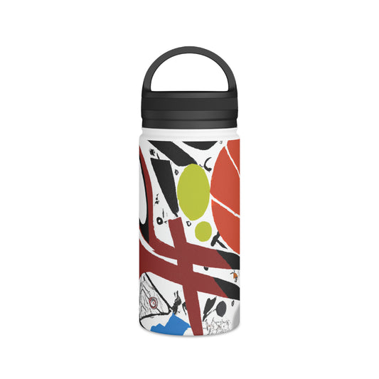 "Sports Mosaic Magic" - Go Plus Stainless Steel Water Bottle, Handle Lid