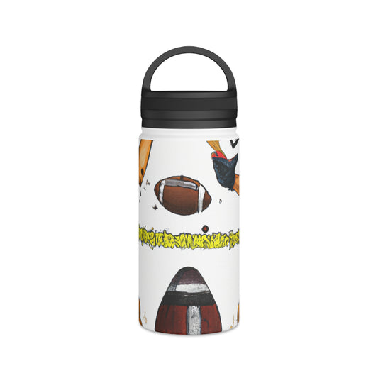 "Dynamic Game Day: Capturing the Thrill of Sports Through Art" - Go Plus Stainless Steel Water Bottle, Handle Lid