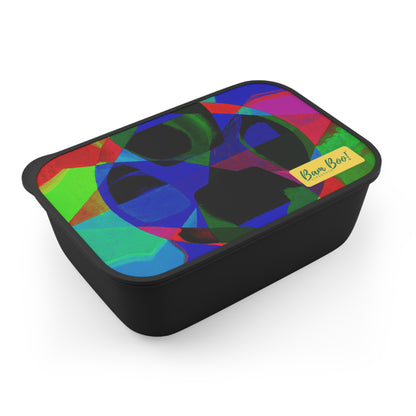"Boldly Harmonized: A Colorful Geometric Expression of Beauty" - Bam Boo! Lifestyle Eco-friendly PLA Bento Box with Band and Utensils