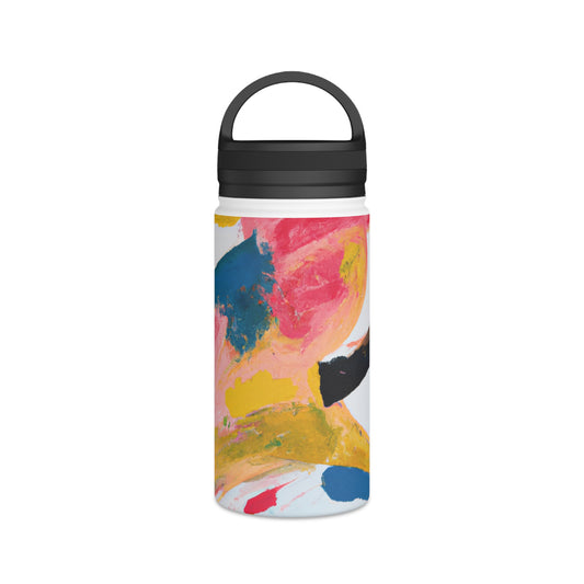 "Persistent Pursuit: A Dynamic Sports Artwork" - Go Plus Stainless Steel Water Bottle, Handle Lid