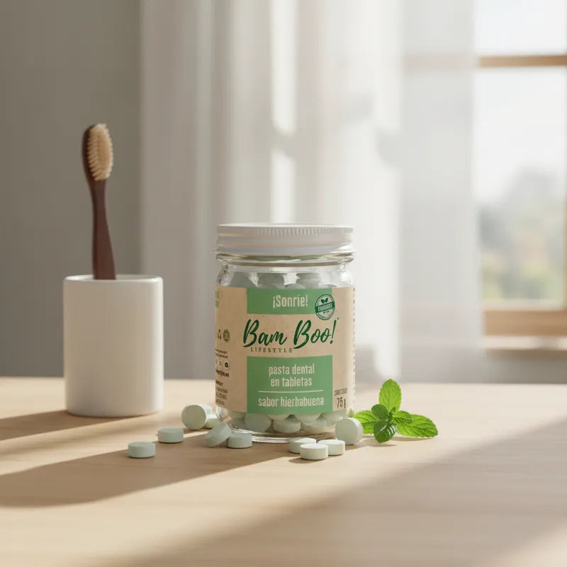 Frasco de Pasta Dental Sólida de 75g Bam Boo! Lifestyle | Hierbabuena