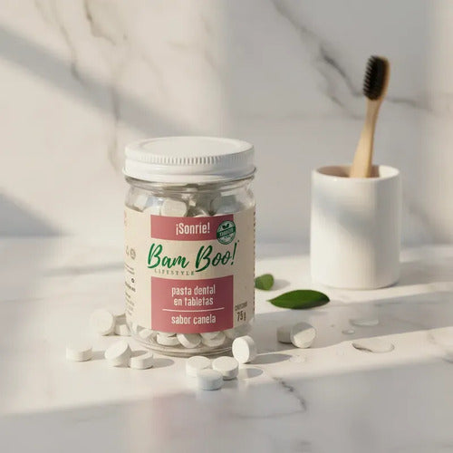 Pasta Dental Sólida Canela Sin Flúor 75 g Bam Boo! Lifestyle | Tabletas para Cepillado