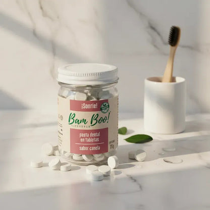 Pasta Dental Sólida Canela Sin Flúor 75 g Bam Boo! Lifestyle | Tabletas para Cepillado