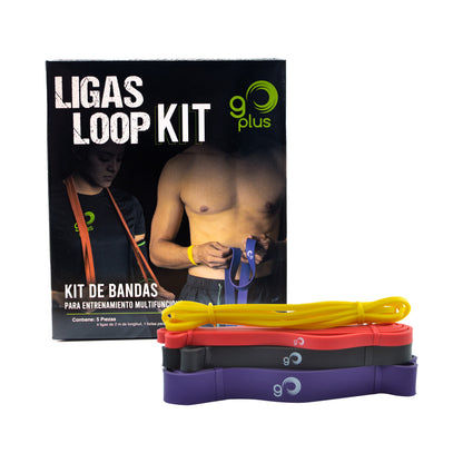 Kit de Regalo Entrenamiento En Casa Go Plus con Bandas de Resistencia, Cuerda para Saltar, Botella Mezcladora Shaker y Gel con efecto frío caliente