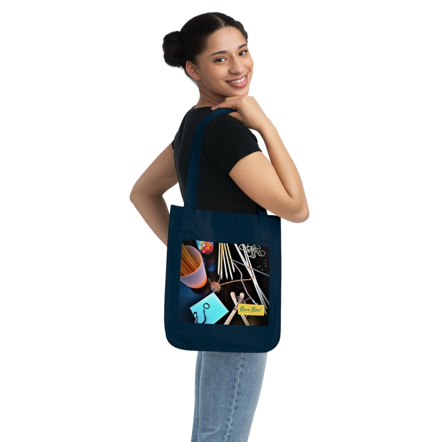"Portrait Of Me: A 3D Self-Expression Through Found Objects" - Bam Boo! Lifestyle Eco-friendly Tote Bag