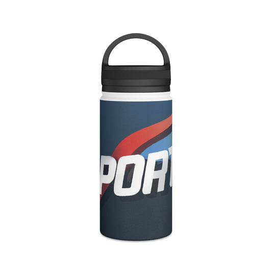 "The Art of Athletics: Bold Shapes and Vibrant Colors" - Go Plus Stainless Steel Water Bottle, Handle Lid