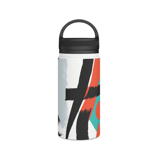 "Motion of the Game: An Artistic Exploration of Sports" - Go Plus Stainless Steel Water Bottle, Handle Lid