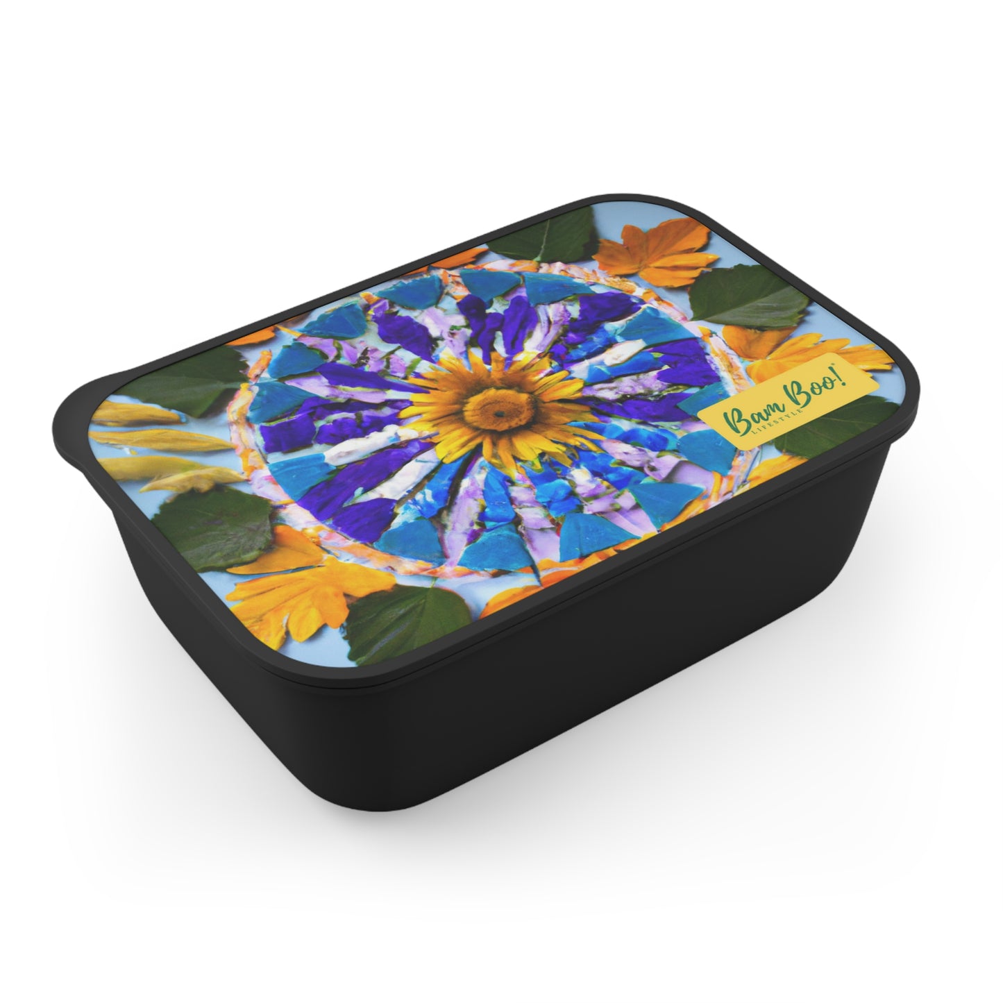"Connection to Nature: A Creative Mandala". - Bam Boo! Lifestyle PLA Bento Box with Band and Utensils