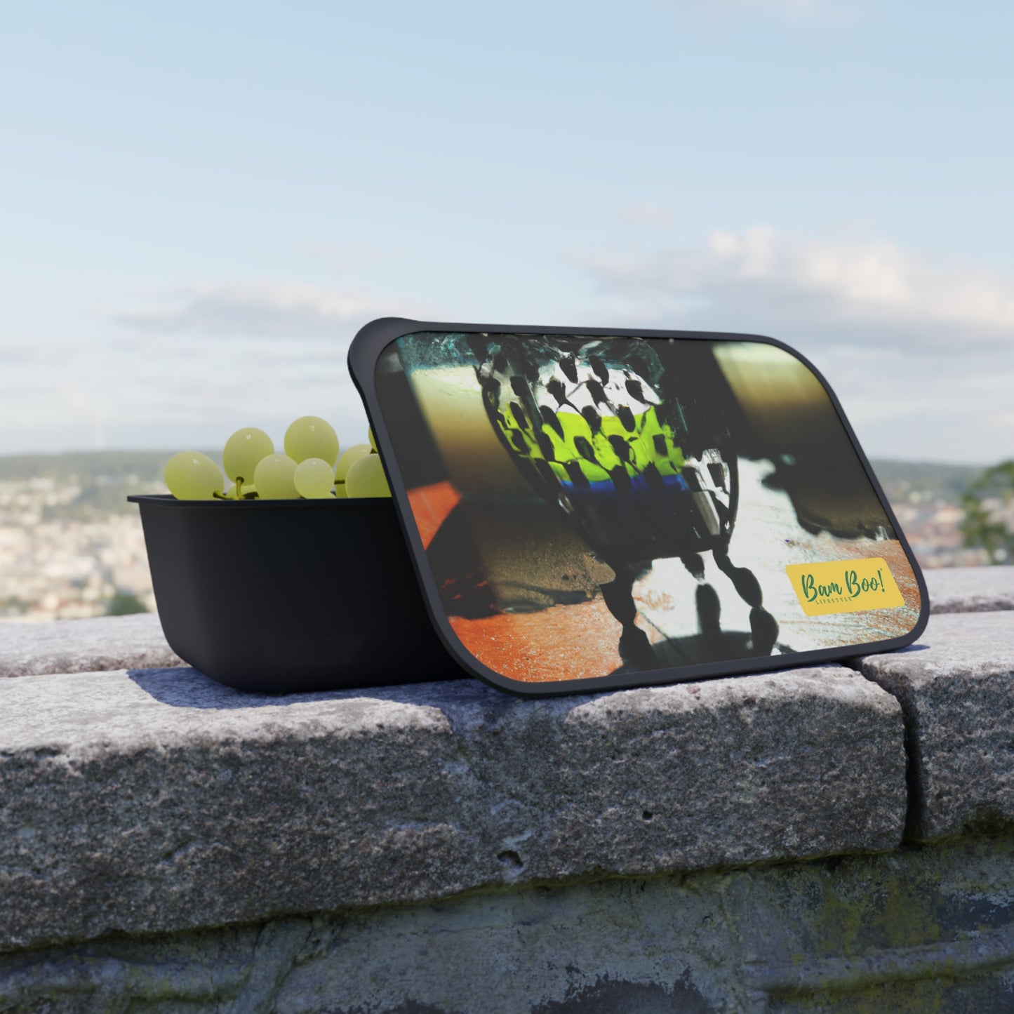"A Vibrant Burst of Color: An Artistic Exploration of Life's Splendor" - Bam Boo! Lifestyle Eco-friendly PLA Bento Box with Band and Utensils