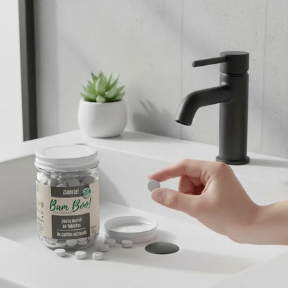 Solid Toothpaste Jar 75g Bam Boo! Lifestyle | Activated carbon