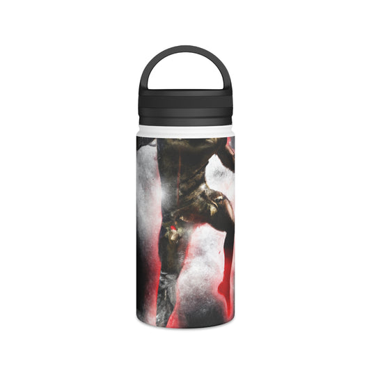 "Vivid Vicissitudes: Capturing the Excitement of Sports through a Multimedia Masterpiece" - Go Plus Stainless Steel Water Bottle, Handle Lid