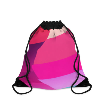 "The Athlete in Motion: A Colorful Geometric Masterpiece" - Go Plus Drawstring Bag
