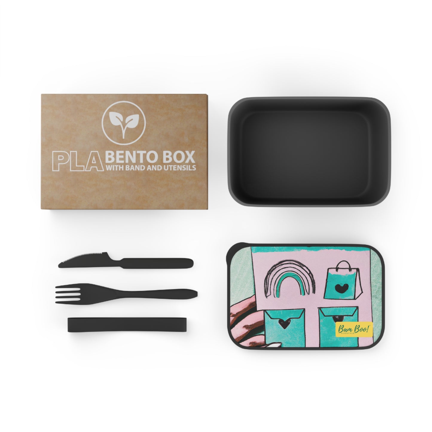 "The Art of Reflection: Drawing from Life's Most Memorable Moments" - Bam Boo! Lifestyle Eco-friendly PLA Bento Box with Band and Utensils