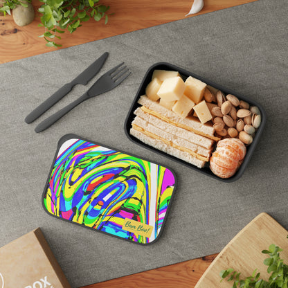 "Kinetic Energy in Color" - Bam Boo! Lifestyle Eco-friendly PLA Bento Box with Band and Utensils