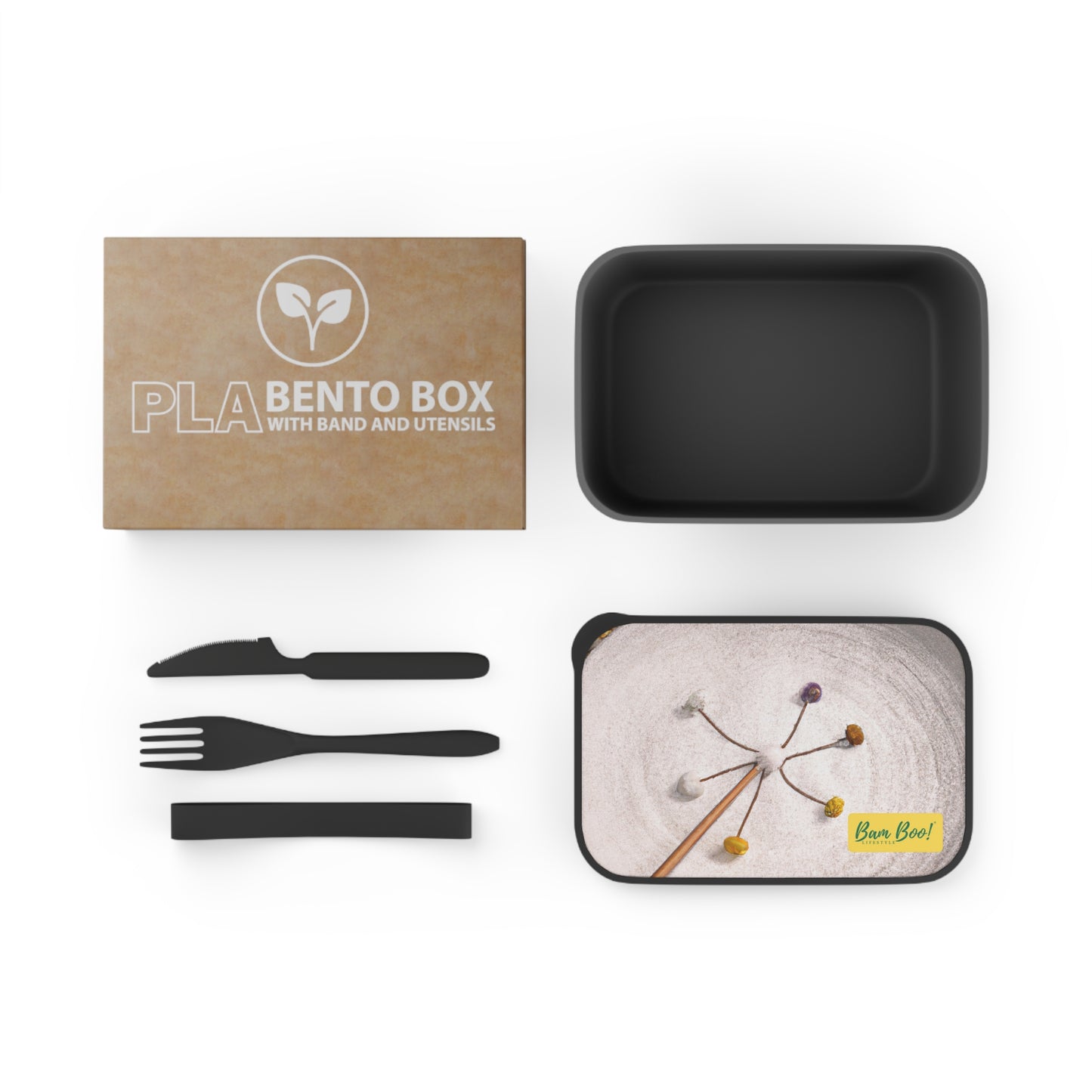 "Nature's Intertwined Form: Exploring the Beauty of Earth Through Photography and Painting" - Bam Boo! Lifestyle Eco-friendly PLA Bento Box with Band and Utensils