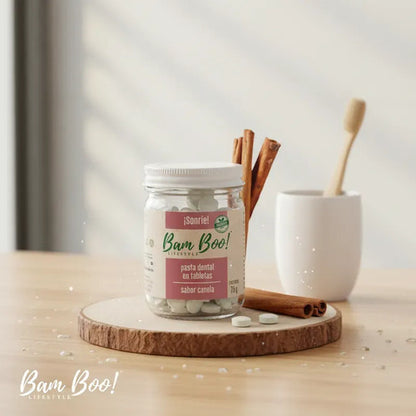 Pasta Dental Sólida Canela Sin Flúor 75 g Bam Boo! Lifestyle | Tabletas para Cepillado