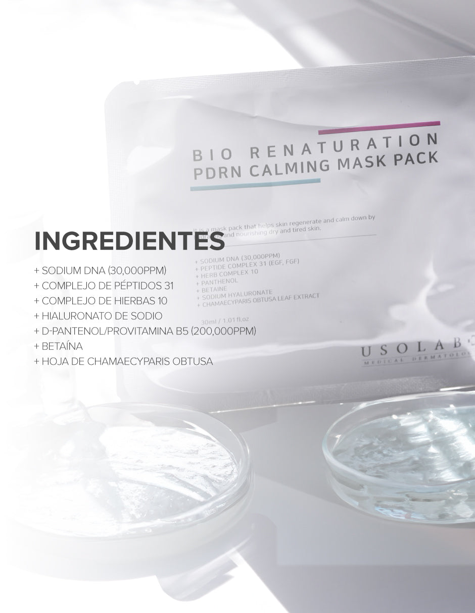 Mascarilla Facial de USOLAB Bio Renaturation PDRN Calming Mask