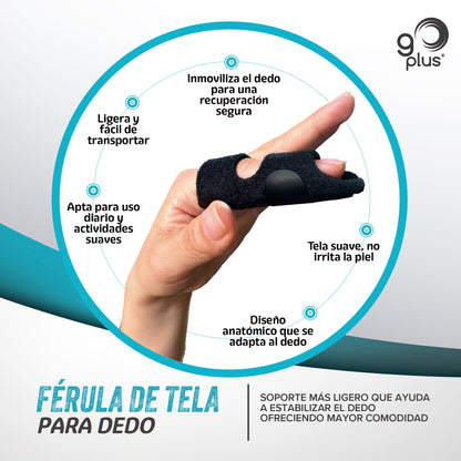 Férula De Tela Para Dedo Go Plus 3 Colores Rehabilitación
